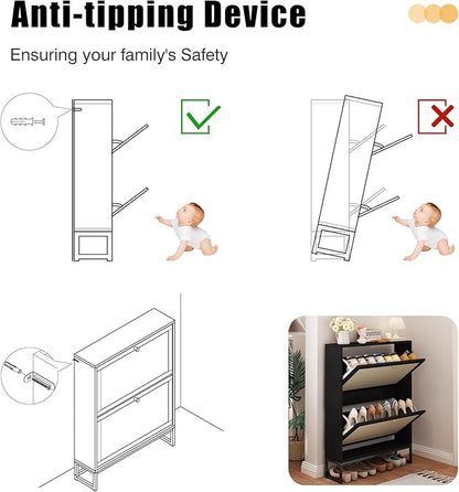 AVZEAR Narrow Shoe Cabinet - Image 6