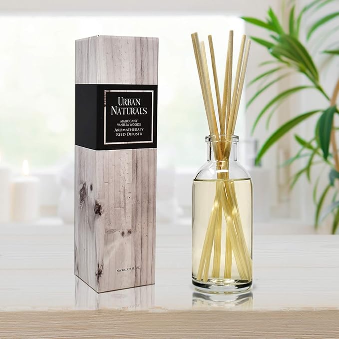 Urban Naturals Mahogany Vanilla Woods Reed Diffuser Set – Made - Image 7