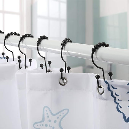 Shower Curtain Hooks, Goowin Shower Curtain Rings, Stainless Steel Black Shower - Image 2