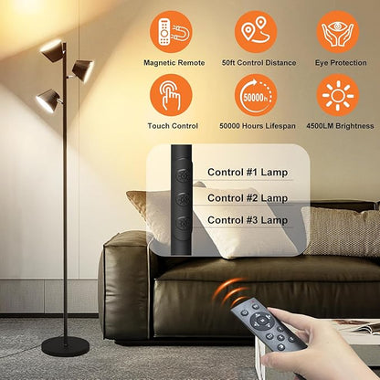 Pesken 42W LED Tree Floor Lamp, 4500 Lumens Dimmable Standing Lamp - Image 5
