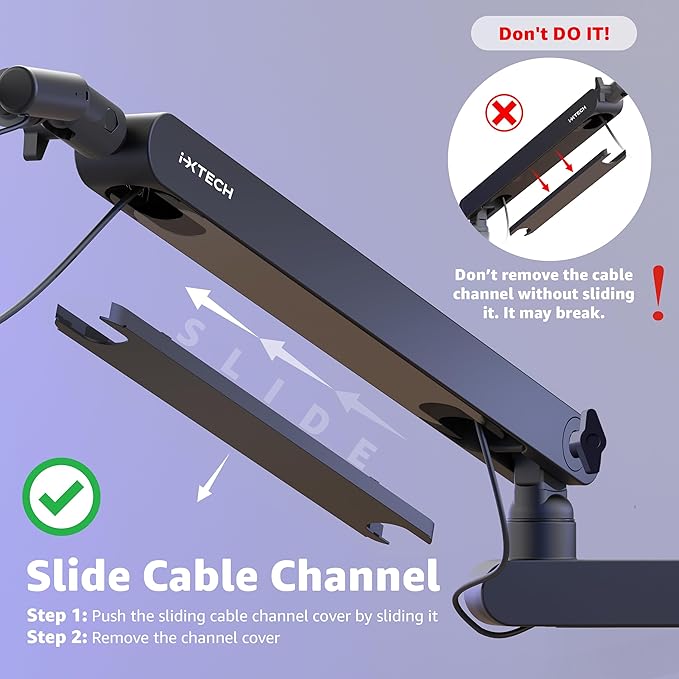 IXTECH Mic Arm Desk Mount, Low Profile 360° Swivel Mic Boom Arm, Adjustable - Image 7