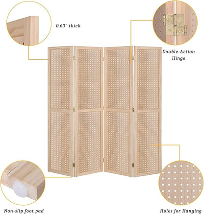 Bonnlo 4 Panel Pegboard Freestanding, 5 FT Portable Display Board Organizer - Image 4