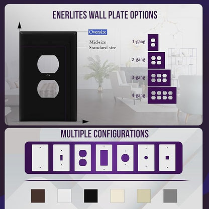 ENERLITES Duplex Receptacle Outlet Wall Plate, Jumbo Electrical Outlet Covers - Image 5