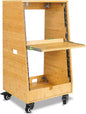 Sound Town DIY Solid Carbonized Bamboo Slanted 16U Studio Rack, by SOUNDTOWN