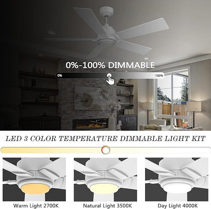 SMAAIR Smart Wifi LED Ceiling Fan, 52inch Plywood Indoor/Outdoor smart ceiling - Image 4