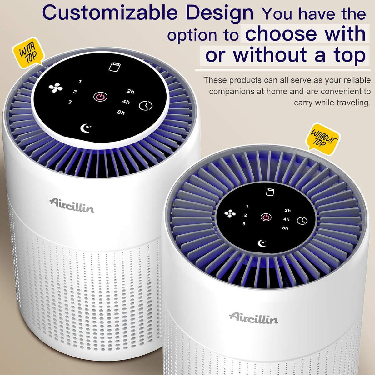 air purifiers for home bedroom h13 true hepa, front angle view
