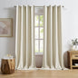 DUALIFE Cream Beige Curtains 96 Inch Length Blackout Window Drapes by DUALIFE