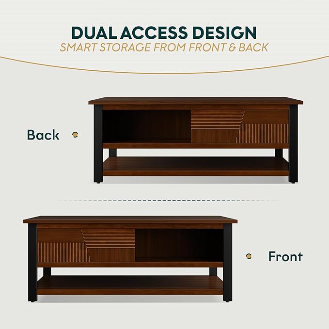 Bme Trapeze Coffee Table for Living Room – Modern Wooden Center Table - Image 5
