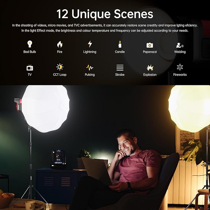 GVM 300W Photography Lighting Bi-Color Video Light - Image 5