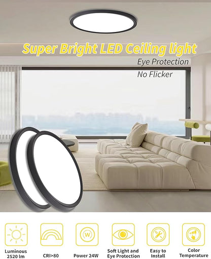 4pack 12 Inch Flush Mount Ceiling Light, 24w Led Ceiling Light, - Image 2