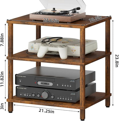 3-Tier AV Media Player Stand, Modern Stereo Cabine, Game Console Shelf - Image 3