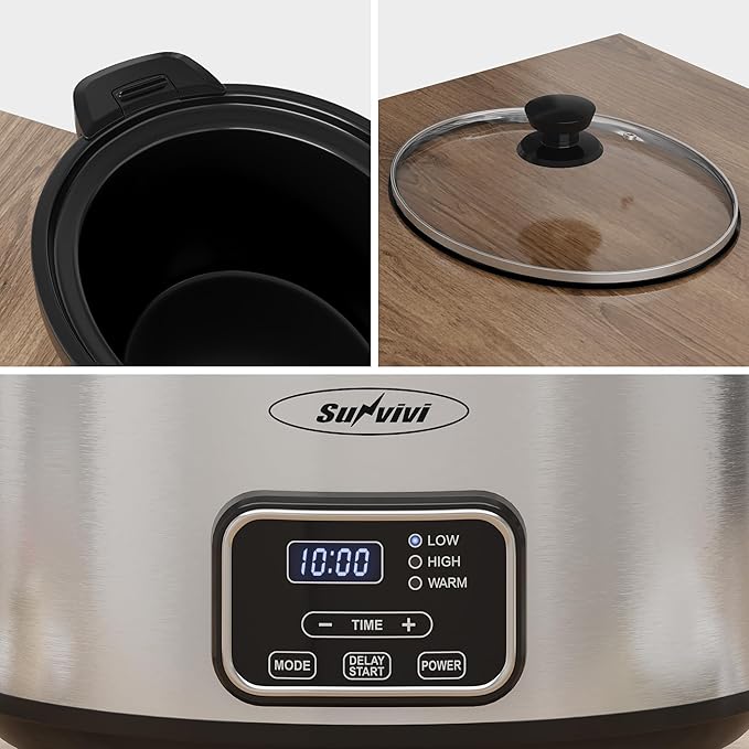 Sunvivi 4qt Slow Cooker, Programmable Slow Cooker - Image 5