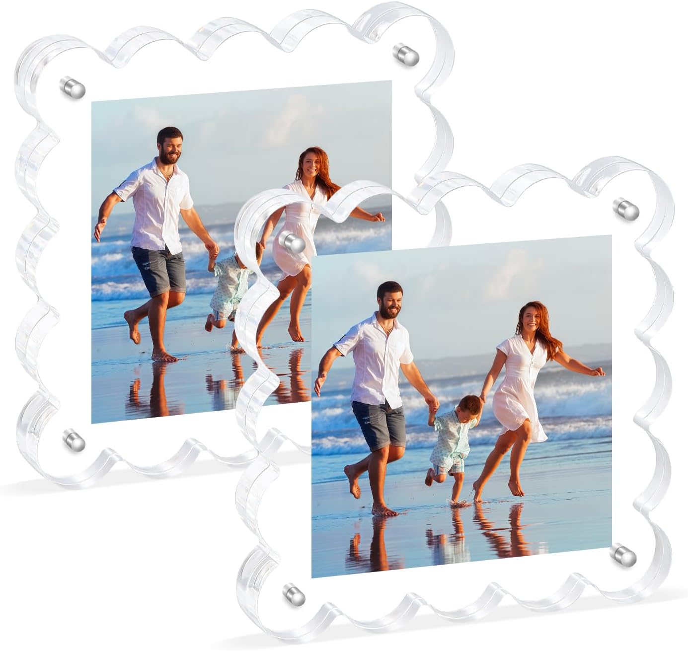 Acrylic Magnetic Picture Frames 4x4-2pack Square Photo Frame