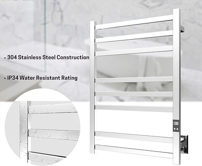 8-Bar Electric Heated Towel Warmer, Fast Heating - Image 4