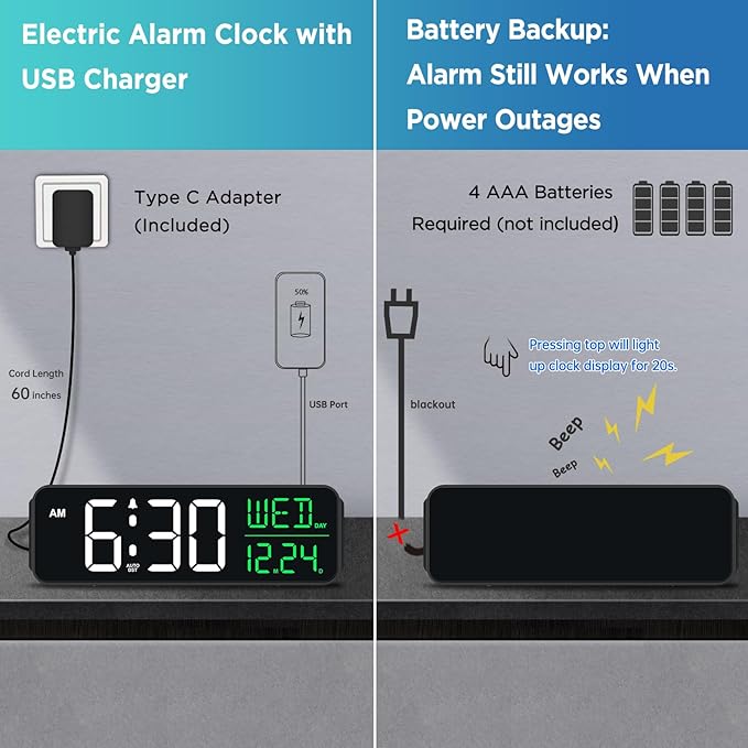 Peakeep Large Display Digital Alarm Clock - Image 5
