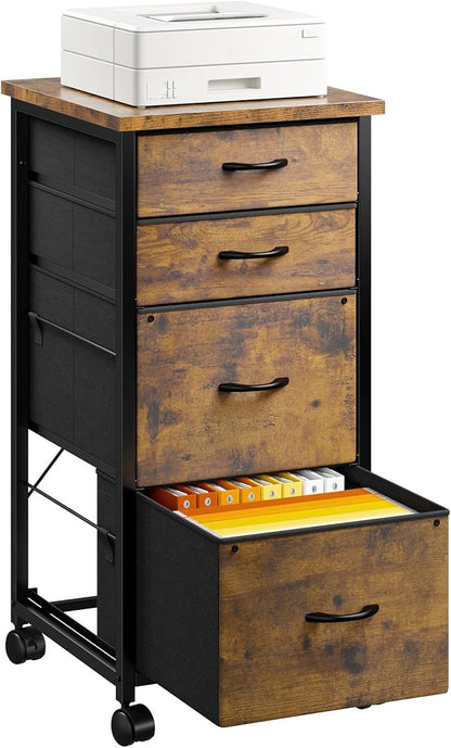4 Drawers Mobile File Cabinet Vertical Filing Cabinet by Durayloly