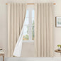 LAMIT 100% Blackout Natural Linen Curtains, 78 Inches Linen Textured Thermal by LAMIT
