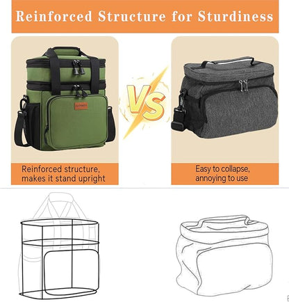 Expandable Large Insulated Lunch Box, Heavy Duty Lunch Cooler Bag Durable - Image 4
