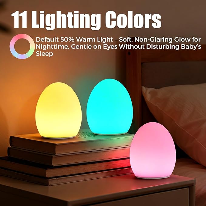 Harmobub Baby Night Light, Silicone Egg Light - Image 4