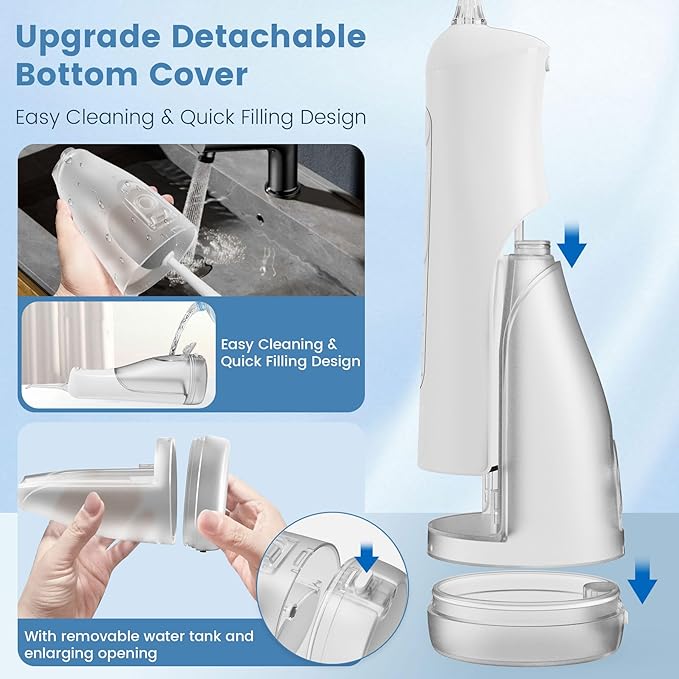 Water Flosser for Teeth with Detachable Washable Tank, 5 Modes Rechargeable - Image 6
