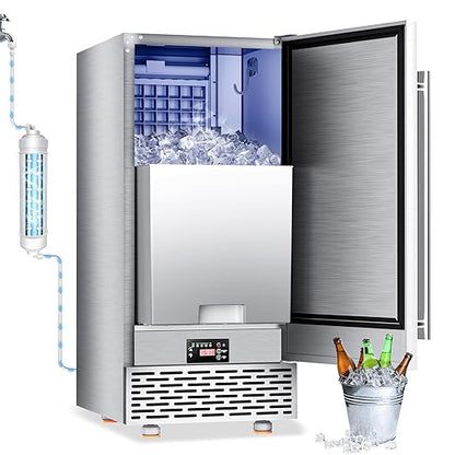 Ice Maker Commercial Under Counter Ice Maker Machine 88Lbs/Day by Amadvi