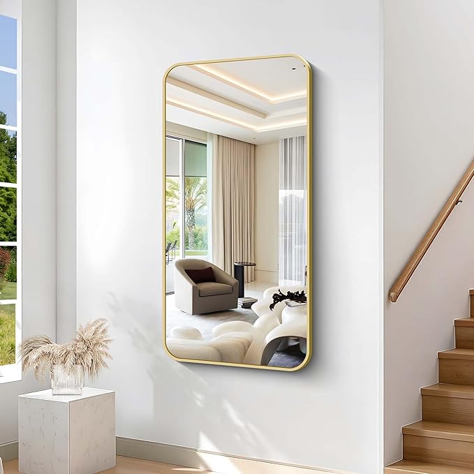 55"x30" Gold Bathroom Mirror, Large Rectangle Mirror, Rectangular Wall Mirror - Image 8