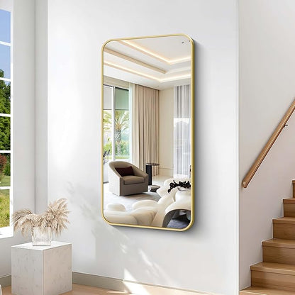 55"x30" Gold Bathroom Mirror, Large Rectangle Mirror, Rectangular Wall Mirror - Image 8