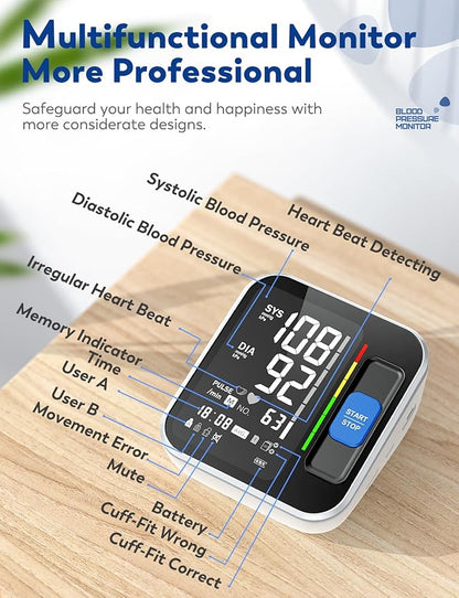 Blood Pressure Monitors for Home Use Upper Arm, Accurate Cuff 8.7”-15.7” Monitor - Image 4