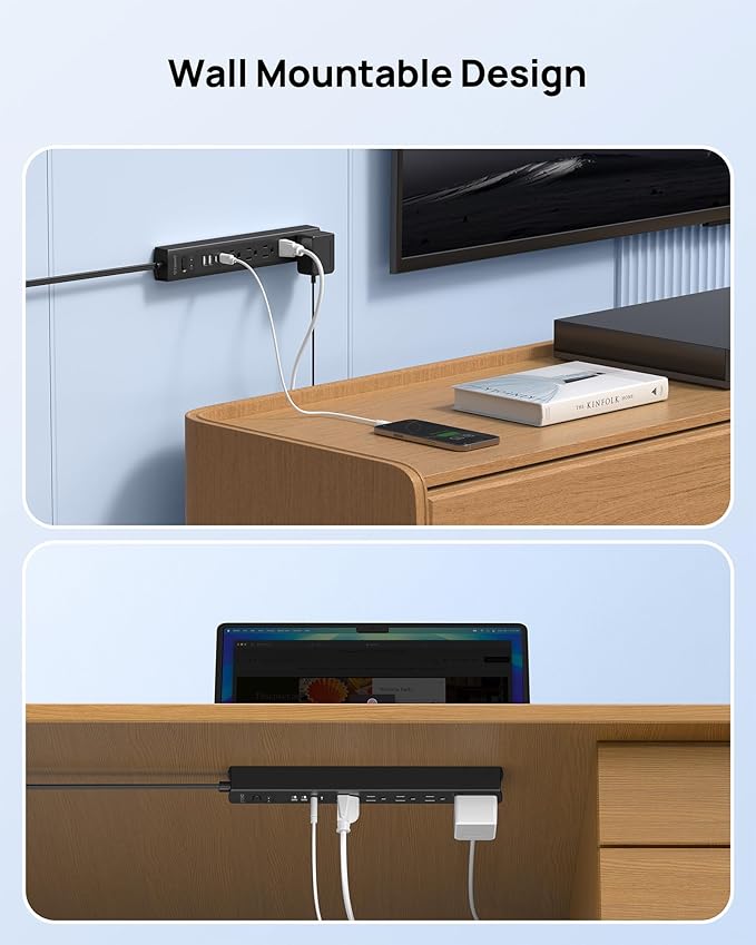 TROND 360° Rotating Plug Surge Protector Power Strip, 2 USB C and 2 USB A - Image 6