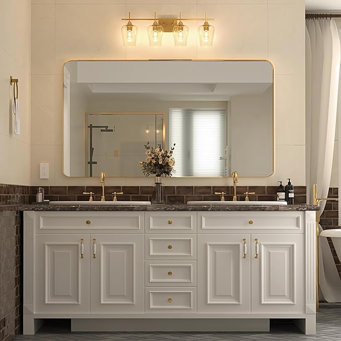 VONLUCE Bathroom Vanity Light, 4 Light Bathroom Light Fixture Over Mirror - Image 7