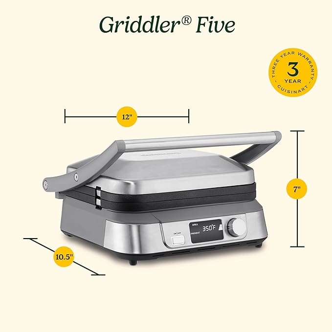 Cuisinart Electric Griddler FIVE Countertop Grill, Enjoy 5-in-1 Functions - Image 6