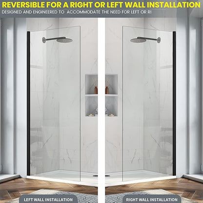 Bathroom Shower Glass Door Panel, 5/16" Thick Clear Tempered Glass Door Screen - Image 6