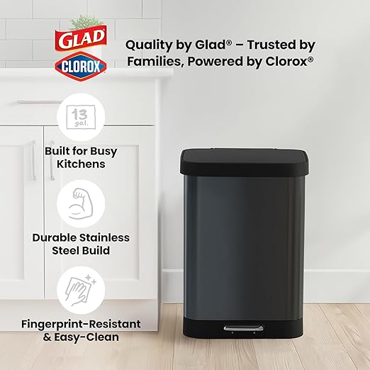 Glad Stainless Steel Step Trash Can - Image 8