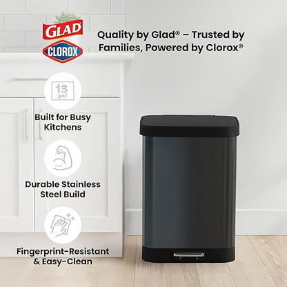 Glad Stainless Steel Step Trash Can - Image 8