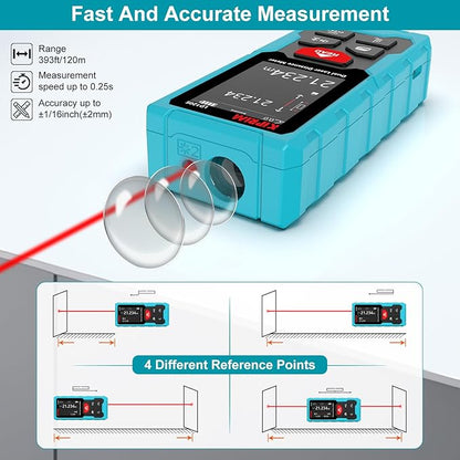 Kiprim 393ft Dual Laser Distance Measuring Tool LD120S, 120m Total Range - Image 4