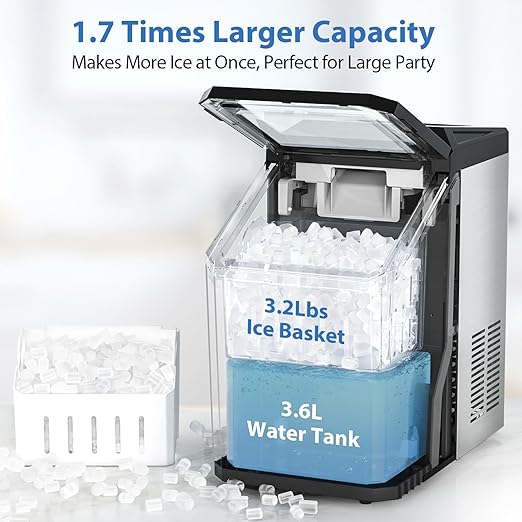 Aeitto Nugget Ice Maker Countertop, Rapid Ice Release in 5 Mins, Large Capacity - Image 3