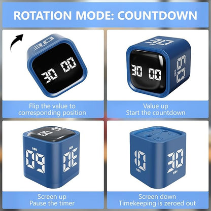 GuDoQi Multi-Function Cube Timer, 5/10/30/60 Min & Custom Count Down, Included - Image 3