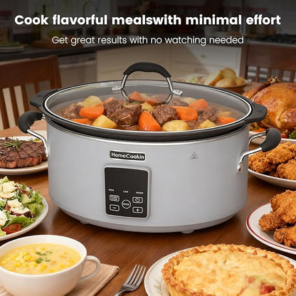 HOMECOOKIN Slow Cooker, Extra Large 10 Quart Digital Programmable Slow Cookers - Image 8