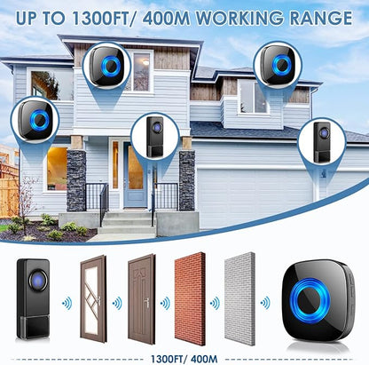 Wireless Doorbell, PHYSEN Classroom Door bell Chimes - Image 3