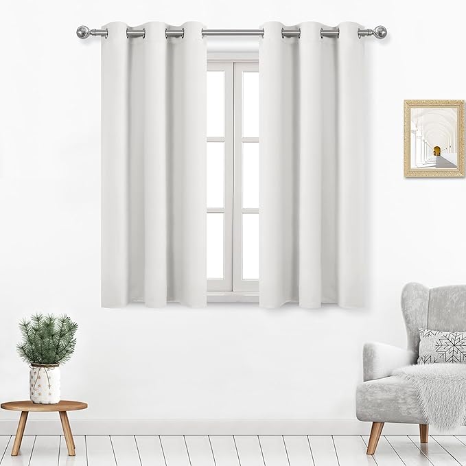 DWCN Room Darkening Curtains 45 Inch Length, Thermal Insulated Grommet Light by DWCN