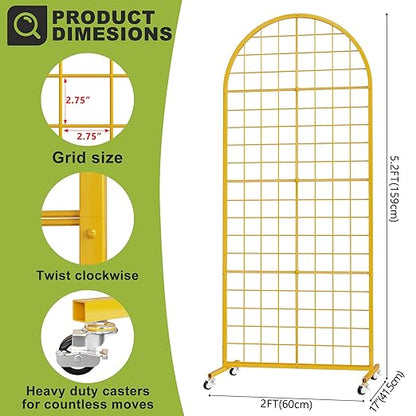 VGMiu Grid Wall Panel 1PCS Display Stand 2' x 5.2' FT Gold Grid Wall Panels - Image 2