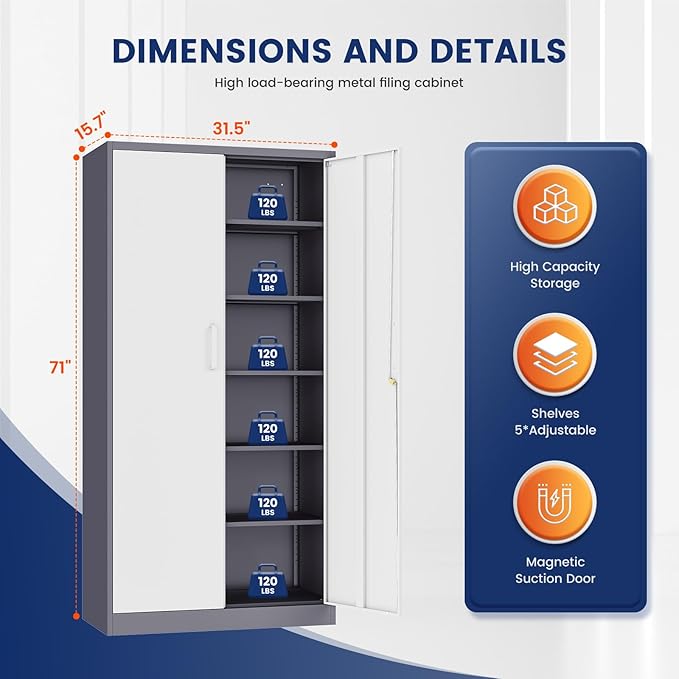 Yizosh Metal Garage Storage Cabinet - Image 3