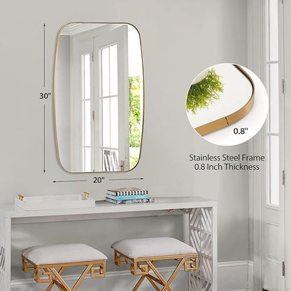 Oval Mirrors for Bathroom, Brushed Gold Oblong Bathroom Wall Mounted Modern - Image 3