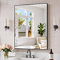 Black Bathroom Mirror for Wall, 24x32 Inch Rectangle Mirror by Welcometocofeny