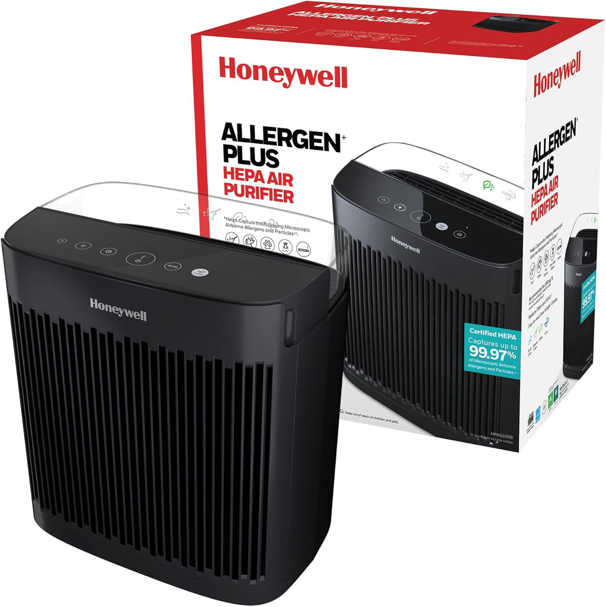 Honeywell HEPA Air Purifier for Home and Small-Medium 938 Ft² Rooms, Black