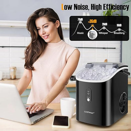 COSTWAY Nugget Countertop Ice Maker, Ready in 6 Mins, 34 lbs/24H, Ice Machine - Image 5
