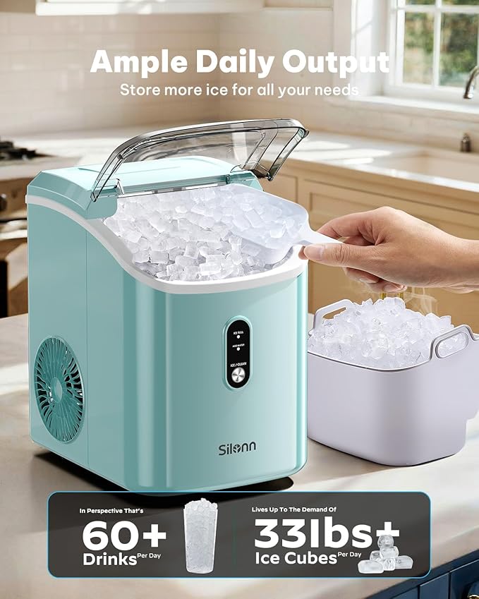 Nugget Ice Maker Countertop, Silonn Chewable Pellet Ice Machine - Image 3