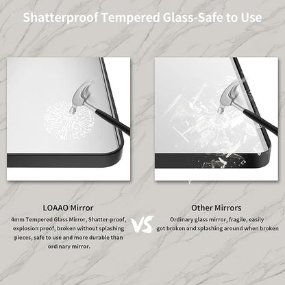 LOAAO Black Metal Framed Bathroom Mirror - Image 7