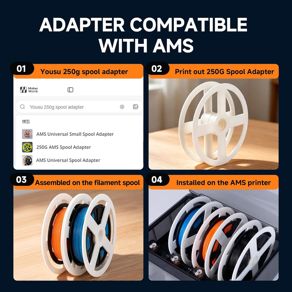 YOUSU 3D Printer Filament Bundle, Wood PLA Filament 1.75mm, Multicolor 3D Pri...