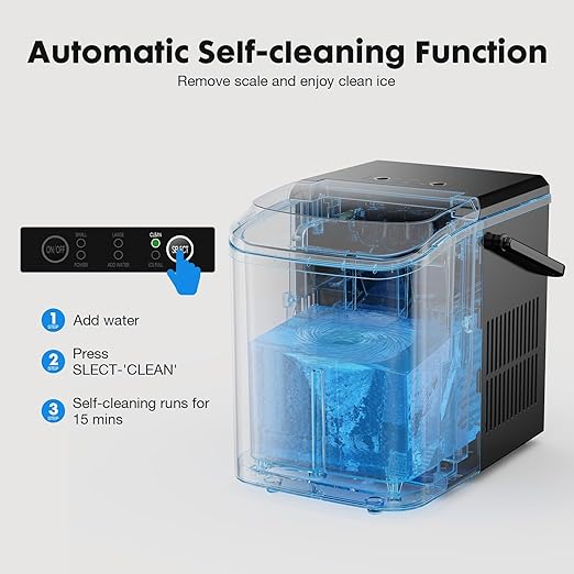 Sweetcrispy Countertop Ice Maker Machine, Portable Self-Cleaning Ice Machine - Image 6